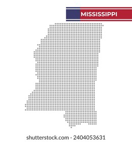 Dotted map of Mississippi state