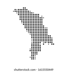 Dotted map of Moldova on the white background