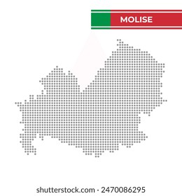 Dotted map of Molise Region in Italy