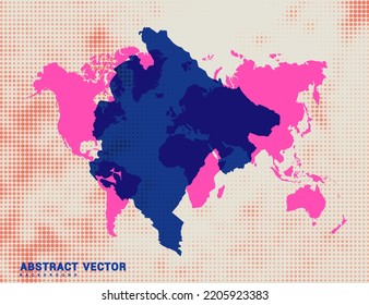 Dotted map of Montenegro vector blue halftone circle design illustration.