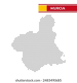 Mapa punteado de Murcia en España