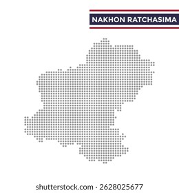 Dotted map of Nakhon Ratchasima Province in Thailand