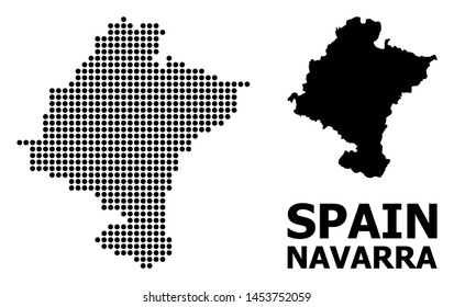 Dotted map of Navarra Province composition and solid illustration. Vector map of Navarra Province composition of spheric points on a white background.