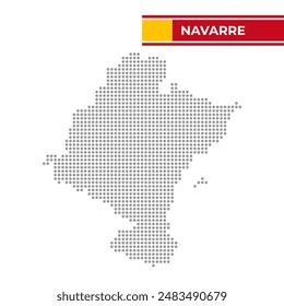 Dotted map of Navarre in Spain