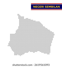 Dotted map of Negeri Sembilan State in Malaysia