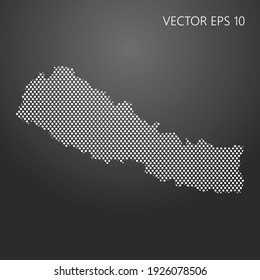 Mapa con puntos de Nepal. Ilustración del vector EPS10