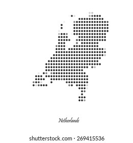 Dotted map of Netherlands for your design, concept Illustration.