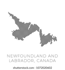 dotted map of newfoundland and labrador, canada. graphic temlate for infographic, websites, posters, banners