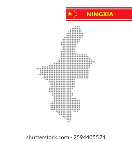 Dotted map of Ningxia Province in China