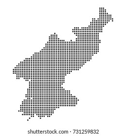 dotted map of North Korea