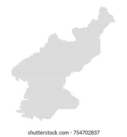 Dotted map of North Korea. Vector eps10