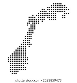 Dotted Map of Norwegia Design