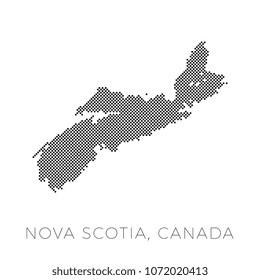 dotted map of nova scotia, canada. graphic temlate for infographic, websites, posters, banners