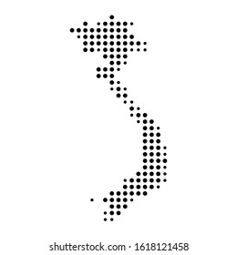 Dotted map of  on the white background