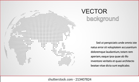 Dotted map on white business card