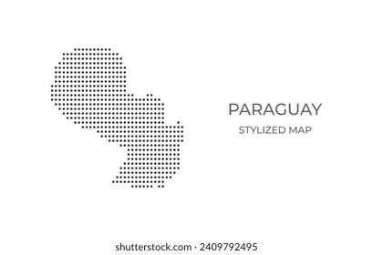 Mapa distorsionado de Paraguay con estilo estilizado. Simple ilustración del mapa del país para afiches, pancartas.