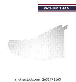 Dotted map of Pathum Thani Province in Thailand