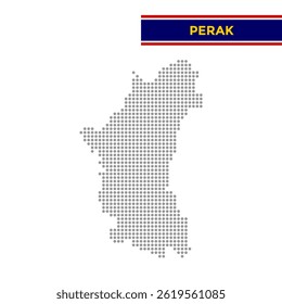 Dotted map of Perak State in Malaysia