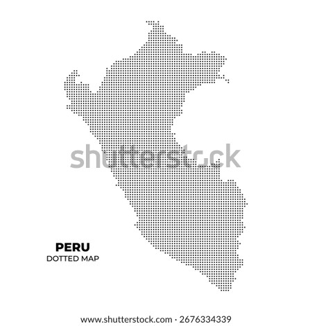 Dotted map of Peru, showcasing the country's outline with a pattern of dots