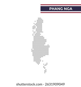Dotted map of Phang Nga Province in Thailand