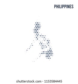 Dotted map of Philippines isolated on white background.