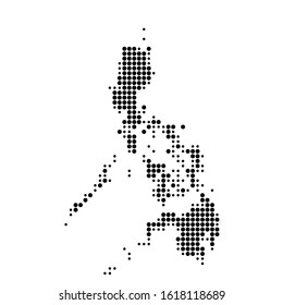 Dotted map of Philippines on the white background