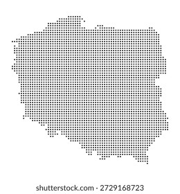 Mapa pontilhado da Polônia. Ícone de país de meio-tom preto. Ícone de mapa de pontos preto. Ilustração vetorial.