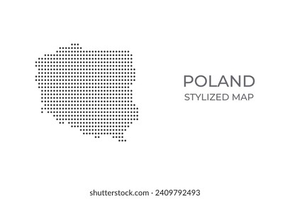 Dotted map of Poland in stylized style. Simple illustration of country map for poster, banner.