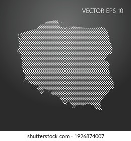 Dotted map of Poland. Vector illustration EPS10.