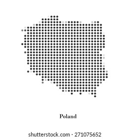 Dotted map of Poland for your design, concept Illustration.