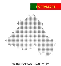 Dotted map of Portalegre District in Portugal