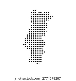 Dotted map of portugal for geography and educational designs