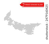 Dotted map of Prince Edward Island is a province of Canada