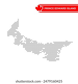 Dotted map of Prince Edward Island is a province of Canada