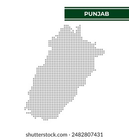 Dotted map of Punjab is a province of Pakistan