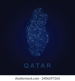 Dotted Map of Qatar. Simple Silhouette of Qatar