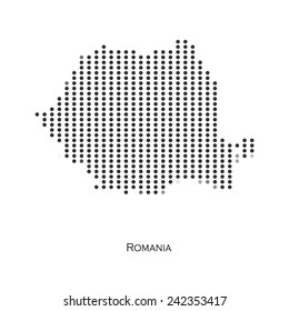 Dotted map of Romania for your design, concept Illustration.