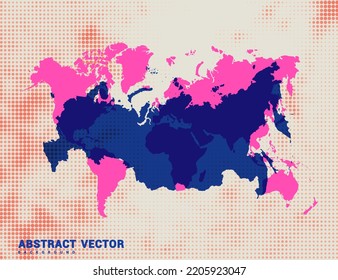 Dotted Karte von Russland, Vektorblau Halftone Kreis Design-Illustration.