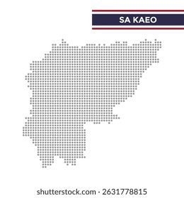 Dotted map of Sa Kaeo Province in Thailand