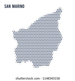 Dotted map of San Marino isolated on white background.