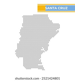 Dotted map of Santa Cruz is a province of Argentina