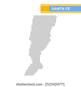 Dotted map of Santa Fe is a province of Argentina