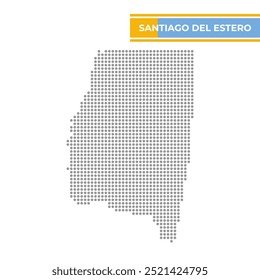 Mapa pontilhado de Santiago Del Estero é uma província de Argentina