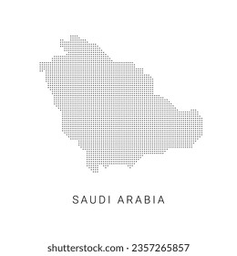 Dotted map of Saudi Arabia. The form with black points on light background. Vector illustration