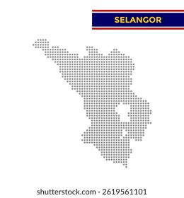 Dotted map of Selangor State in Malaysia
