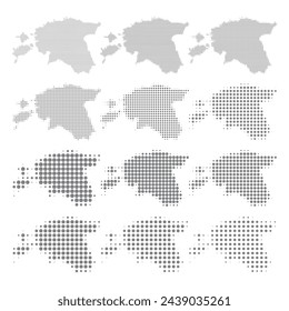 Dotted Map set of EU Countries
