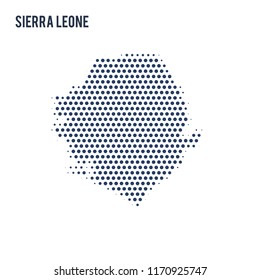 Dotted map of Sierra Leone isolated on white background.