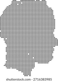 Dotted Map Silhouette of Romania on White Background country Europe