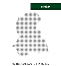 Mapa punteado de Sindh es una provincia de Pakistán