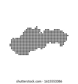 Dotted map of Slovakia on the white background